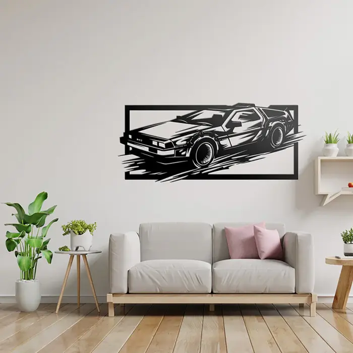 DMC DeLorean Volver al futuro Cuadro Decorativo corte láser y cnc, decoración de pared