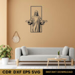 Cuadro Cristo Rey para decoracion de pared en corte laser