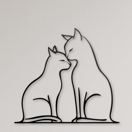 Pareja de Gatos en Archivo Digital para Corte Láser