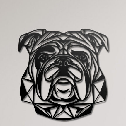 Perro Bulldog Poligonal Archivo Digital para Corte Láser