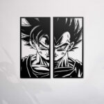 Cuadro Decorativo de Goku & Vegeta en Archivo Digital para Corte Láser