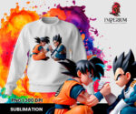 Goku y Vegeta Vencidas 3D para Sublimación