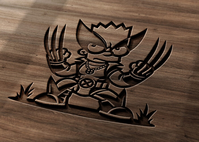 Vector de Bart Wolverine en Archivo Digital para Corte Láser