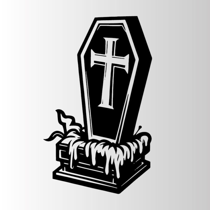 Vector Ataud de Cementerio para Halloween en Archivo digital SVG