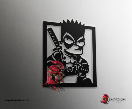 Bart Simpson disfrazado de Dead Pool en Archivo Digital para Sublimación y Corte Láser