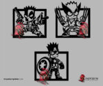 Set 3x1 de Bart Simpson Wolverine, Dead Pool y Capitan América en Archivo Digital para Sublimación y Corte Láser