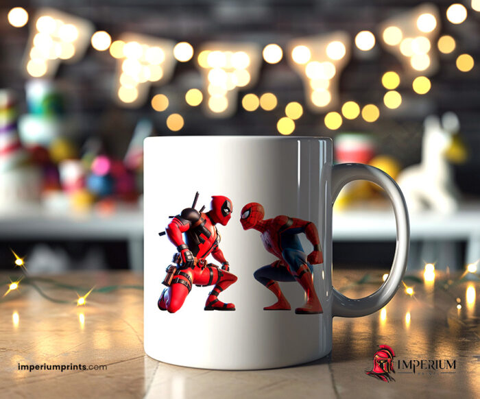 Dead Pool & Spiderman 3D para Sublimación taza