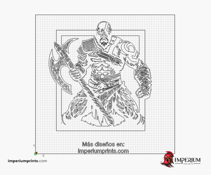 Poderoso Kratos de Gof of War Archivo Digital para Sublimación y Corte Láser