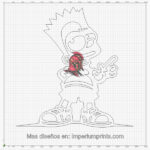 Vector de Bart Simpson en Archivo Digital para Corte Láser