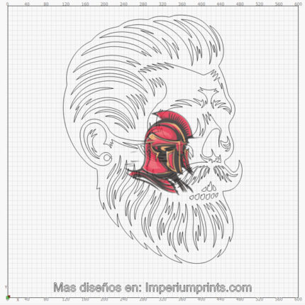 Vector de Calavera tipo Barber en Archivo Digital para Corte Láser