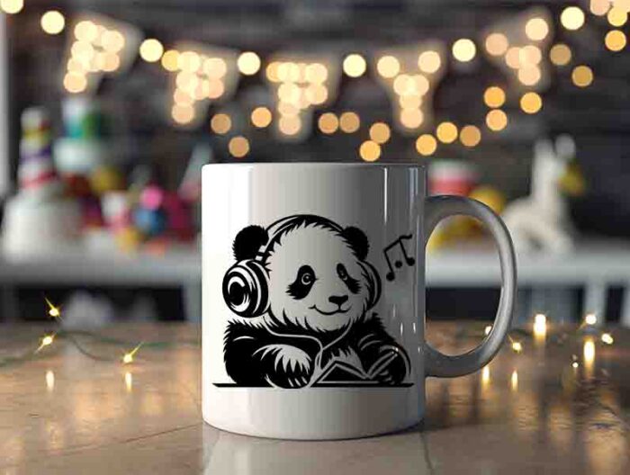 Vector de Panda en Archivo digital SVG para sublimacion AI