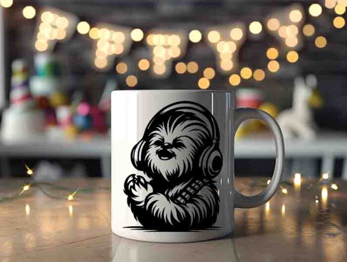 Vector de Chewbaca Kawaii en Archivo Digital para corte láser e Impresión en DXF