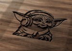 Vector de Baby Yoda con Audifonos en Archivo digital SVG para sublimacion AI