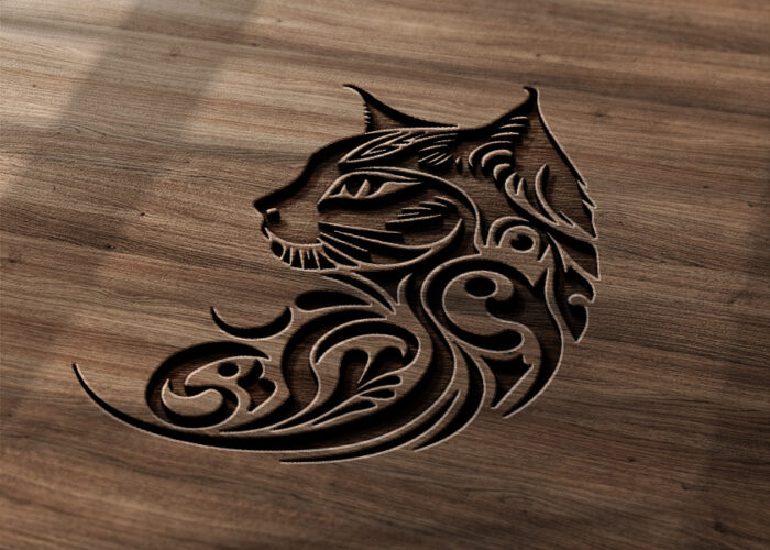 Vector de Perfil de Gato Tribal en Archivo digital SVG para sublimacion AI