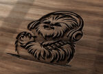 Vector de Chewbaca Kawaii en Archivo Digital para corte láser e Impresión en DXF