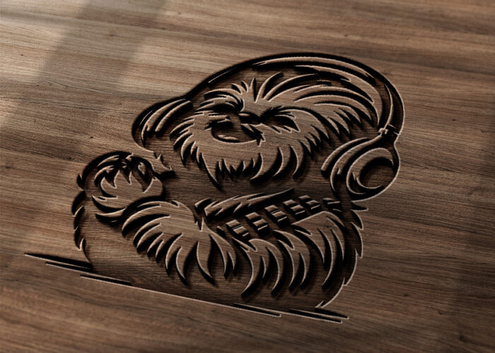 Vector de Chewbaca Kawaii en Archivo Digital para corte láser e Impresión en DXF