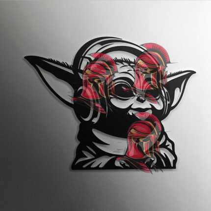 Vector de Baby Yoda con Audifonos en Archivo digital SVG para sublimacion AI