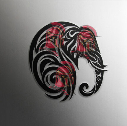 Vector de Elefante de Perfil Tribal en Archivo digital SVG para sublimacion AI