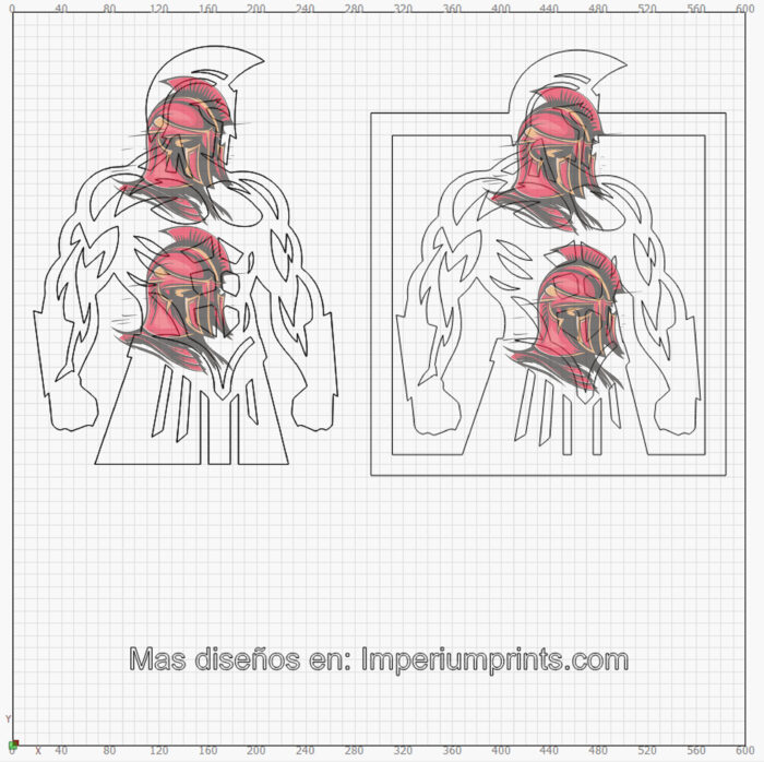 Vector de Soldado Romano en Cuadro en Archivo Digital para corte láser e Impresión en DXF