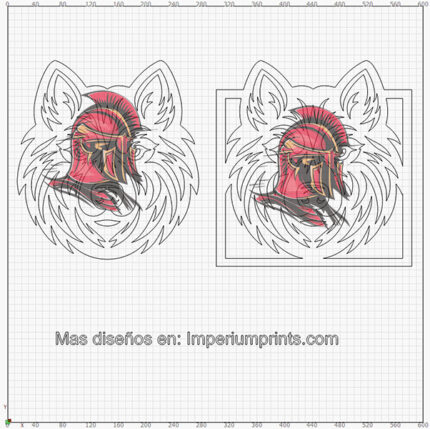 Vector de Lobo Salvaje en Cuadro en Archivo Digital para corte láser e Impresión en DXF