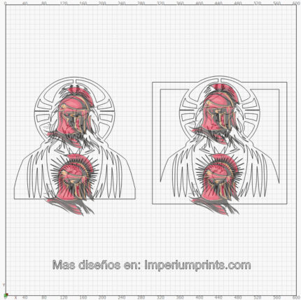 Vector de El Sagrado Corazon en Archivo Digital para corte láser e Impresión en DXF