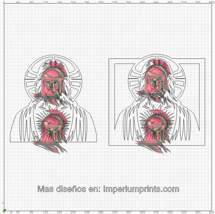 Vector de El Sagrado Corazon en Archivo Digital para corte láser e Impresión en DXF