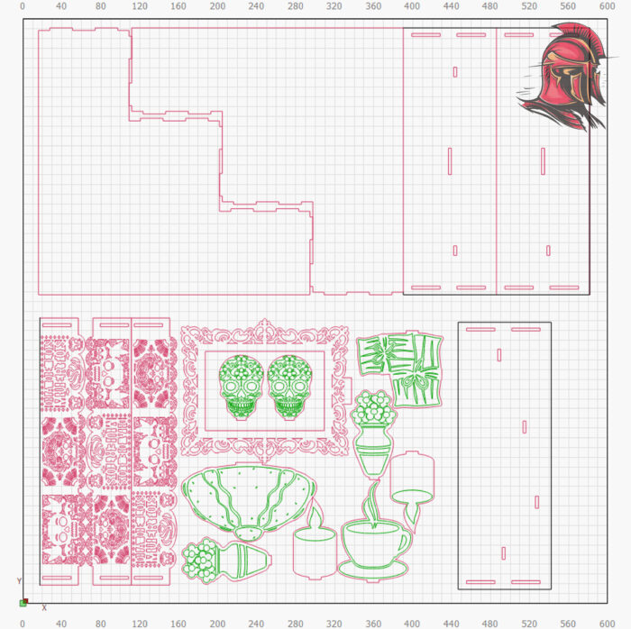 Vector de Altar de Muertos en 2 Archivos Digitales para Corte Láser en DXF